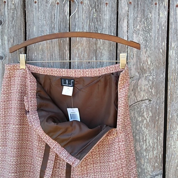 INC Tweed-y Retro Midi Skirt -14- NWT - Picture 14 of 16